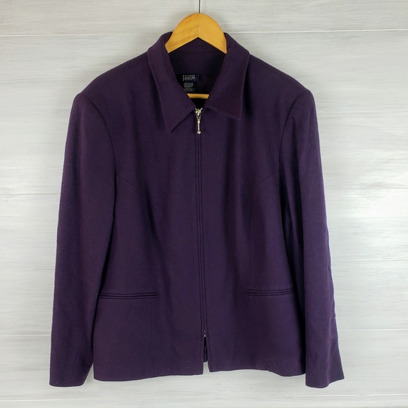 Hillard & Hanson Jackets & Blazers - Vintage Hillard & Hanson Wool Zip Blazer